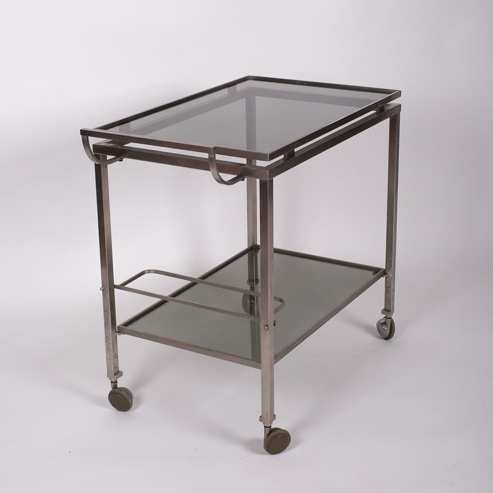 Guy Lefevre Rolling Bar Cart French mid century Maison Jansen - 2