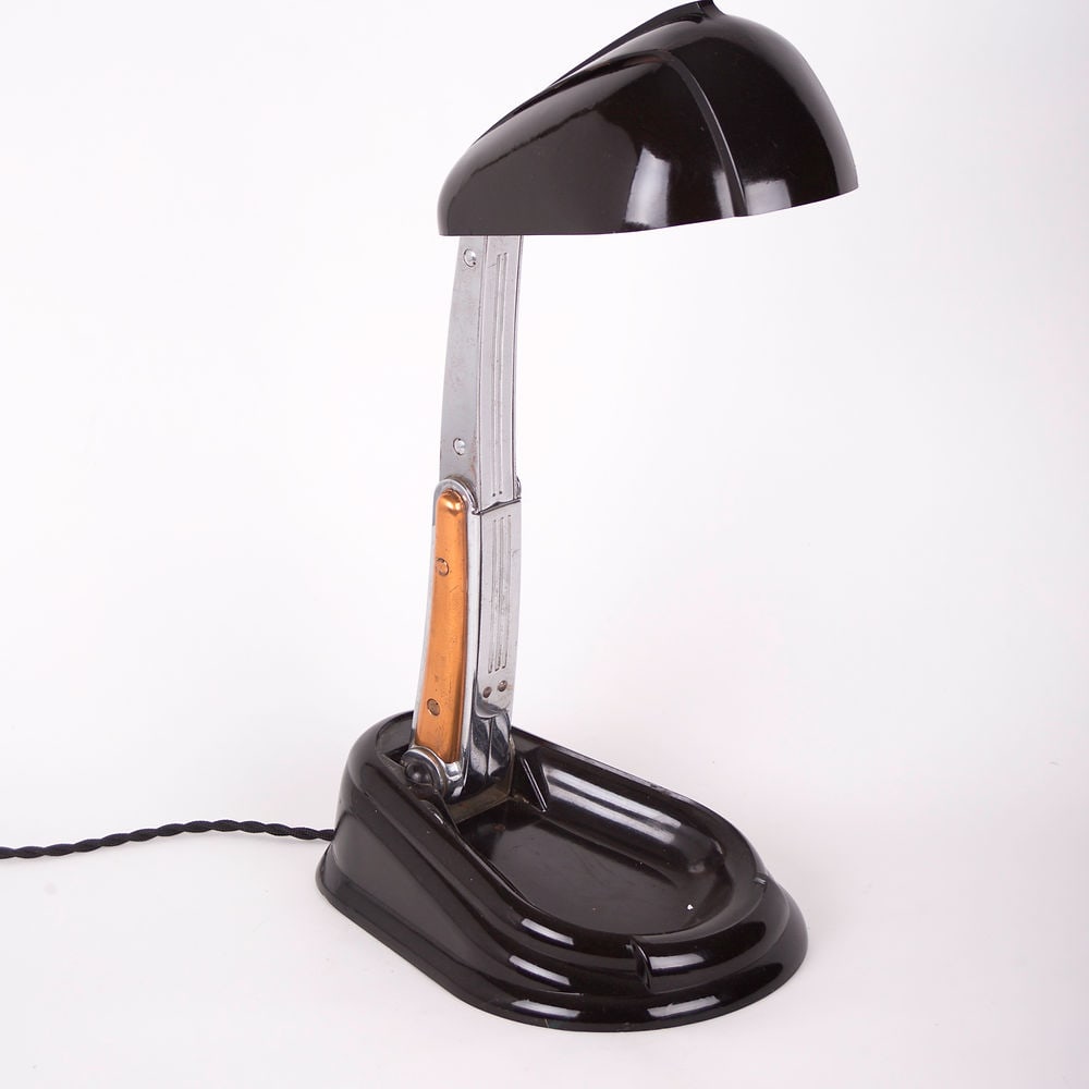 FRENCH MODERNIST DESK LAMP JUMO LUCIDUS BLOC BOLIDE Black color - 3