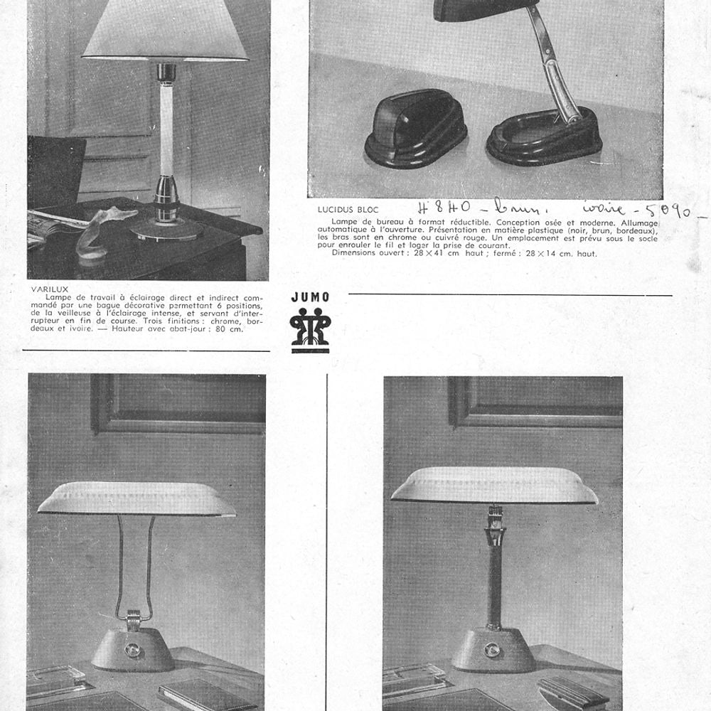 FRENCH MODERNIST DESK LAMP JUMO LUCIDUS BLOC BOLIDE Black color - 5