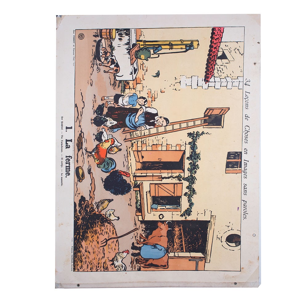 Vintage French School Poster Fernand Nathan farming - Double-Sided 1920/1940 - 3