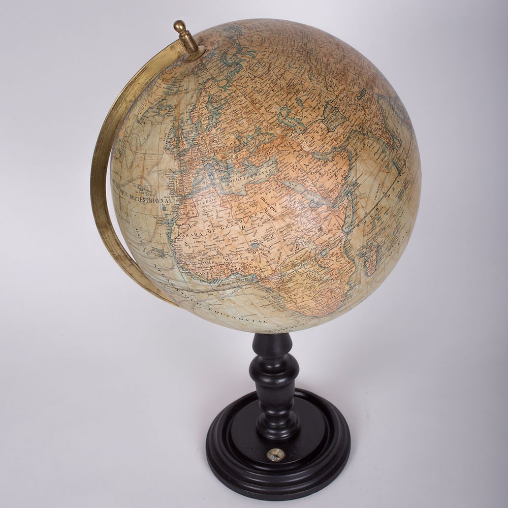 1890 LEBEGUE 12" FRENCH TERRESTRIAL GLOBE ANTIQUE - 2