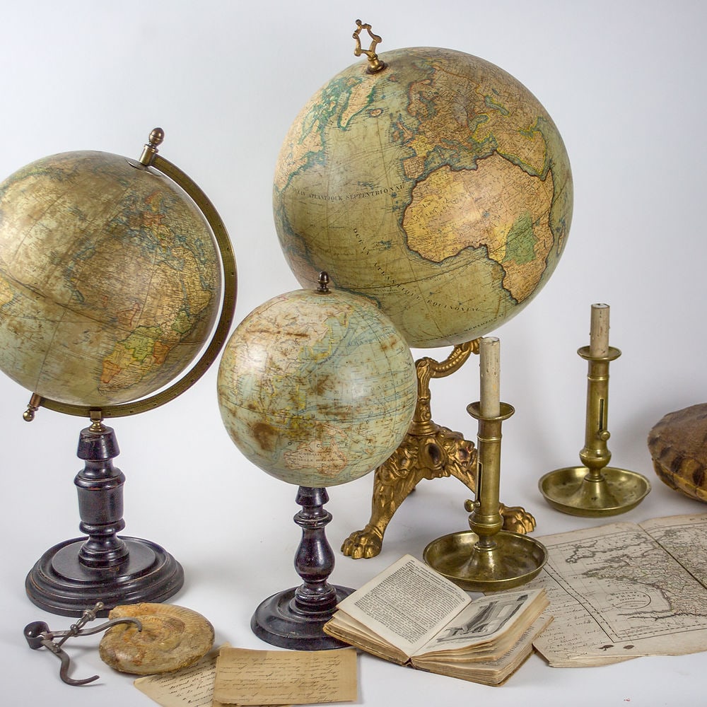 1890 LEBEGUE 12" FRENCH TERRESTRIAL GLOBE ANTIQUE - 7