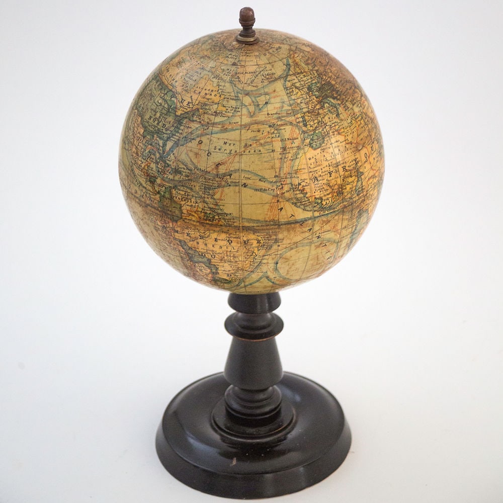 1880's 9 " ANTIQUE FRENCH TERRESTRIAL GLOBE Forest mappemonde - 3
