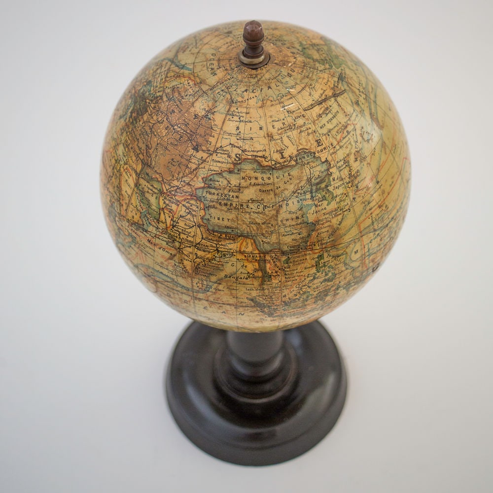 1880's 9 " ANTIQUE FRENCH TERRESTRIAL GLOBE Forest mappemonde - 7