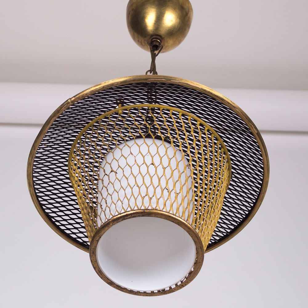 FRENCH modernist lantern pendant Mathieu Mategot - 3