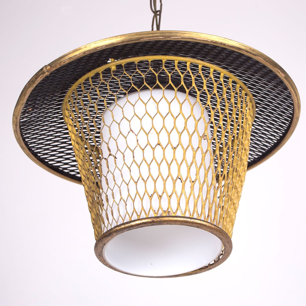 FRENCH modernist lantern pendant Mathieu Mategot - 5