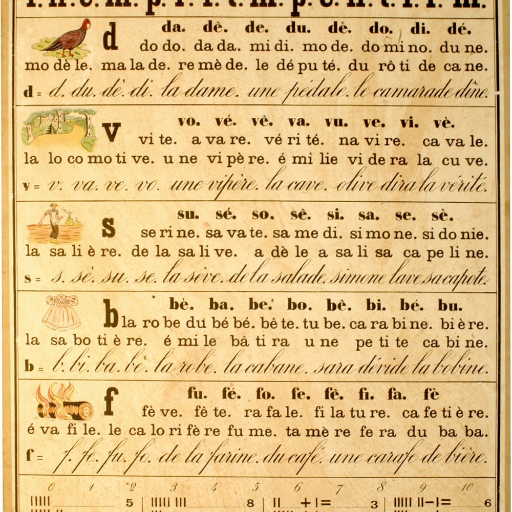 FRENCH ANTIQUE SCHOOL EDUCATIONAL BOARD early 20th (1 of 4)