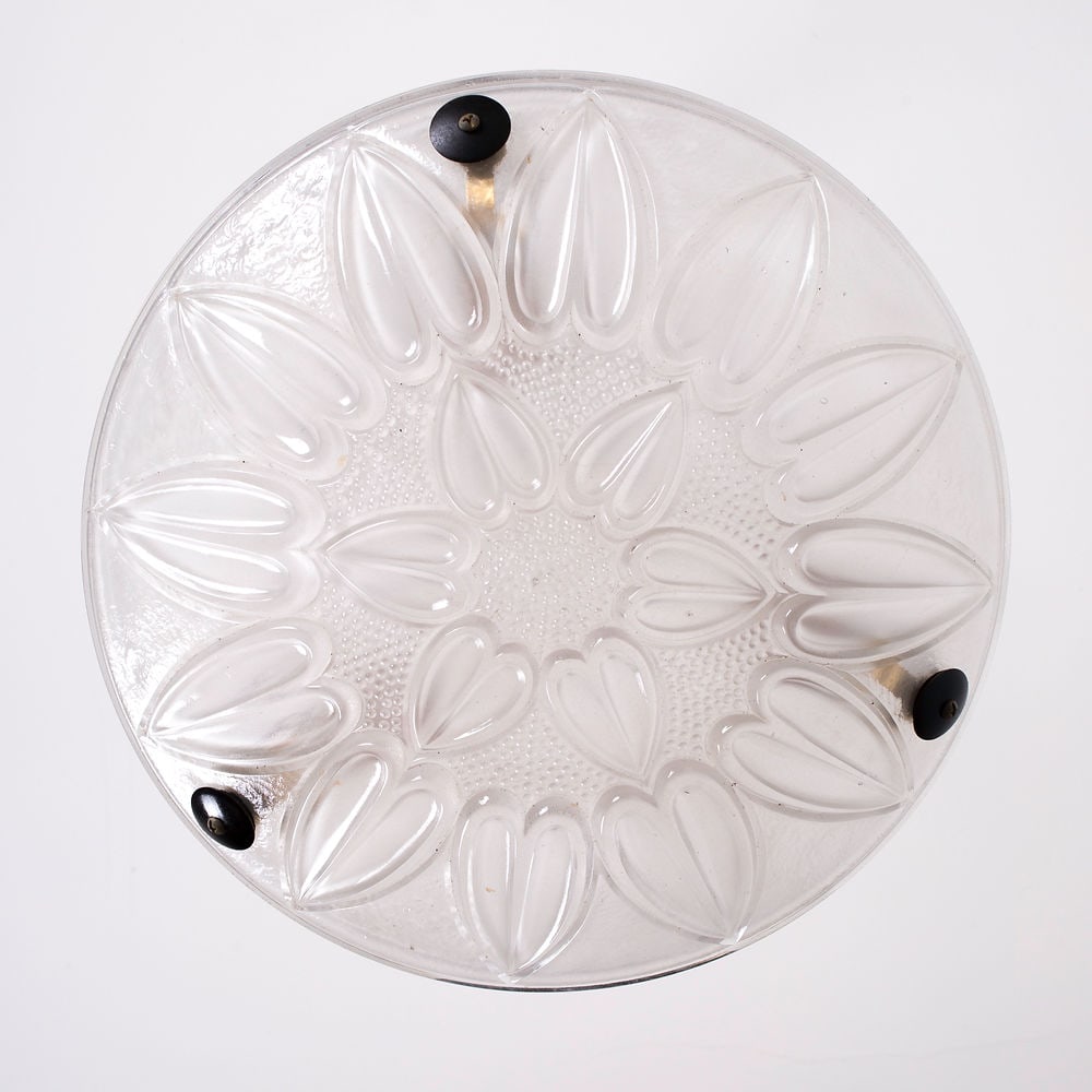 FRENCH Art-Deco Chandelier Sabino clear pressed glass - 5