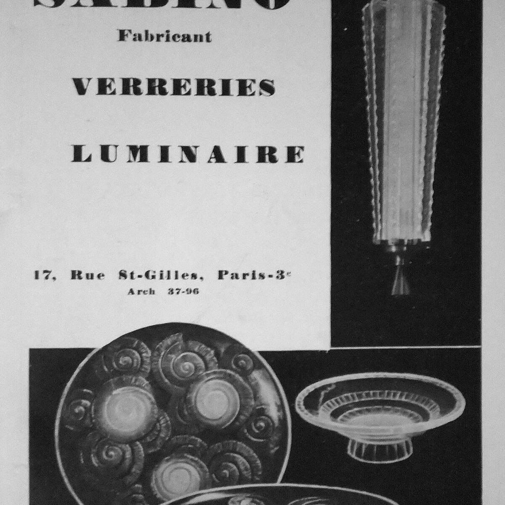 FRENCH Art-Deco Chandelier Sabino clear pressed glass - 6