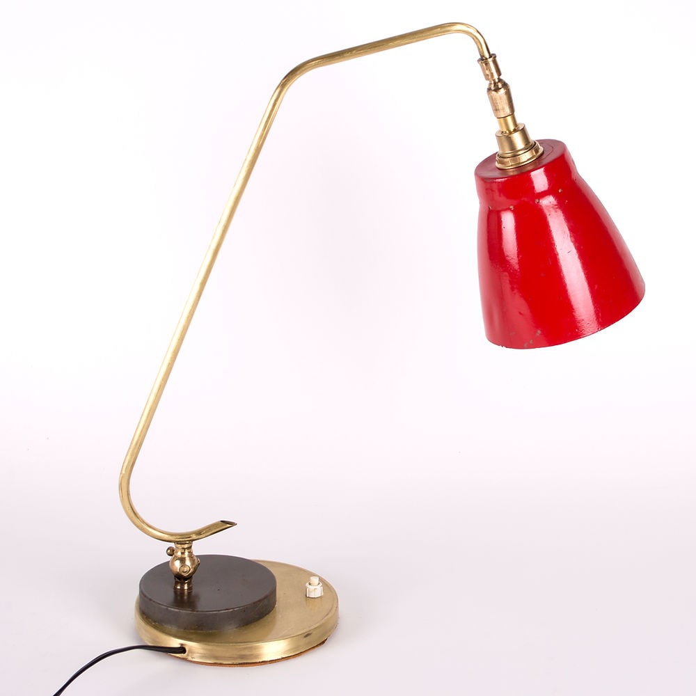 FRENCH Midcentury modernist Desk lamp BINY LACROIX Caillat: Made in France in the late 1950's this desk lamp is most likely a design from Lacroix or Biny possibly for Caillat , regional company used to order part and design to reassembled them for their own
