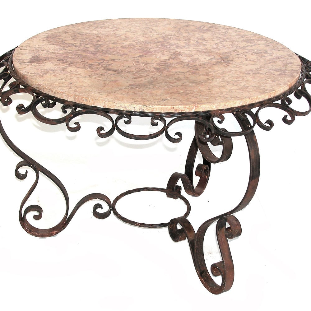 FRENCH ART DECO SIDE TABLE ROUGH IRON POILERAT - 2