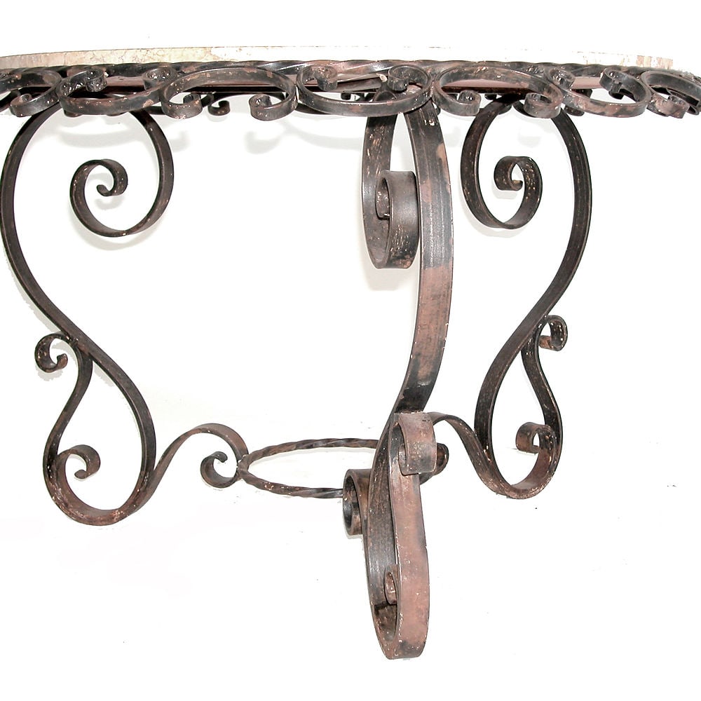 FRENCH ART DECO SIDE TABLE ROUGH IRON POILERAT - 3