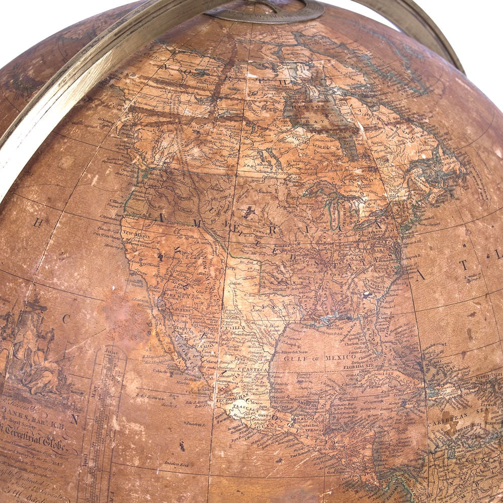 18-inch W & T M Bardin terrestrial globe on stand, English, 1843 - 10
