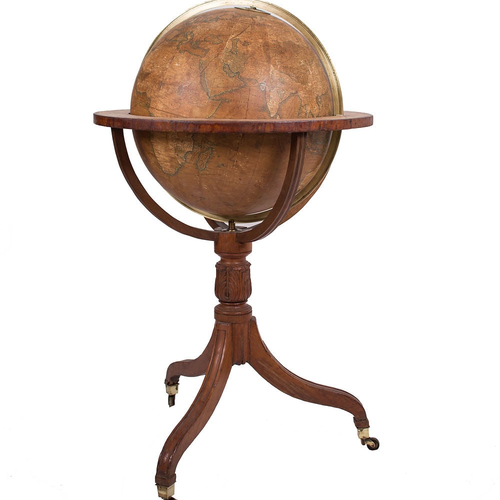 18-inch W & T M Bardin terrestrial globe on stand, English, 1843 - 2