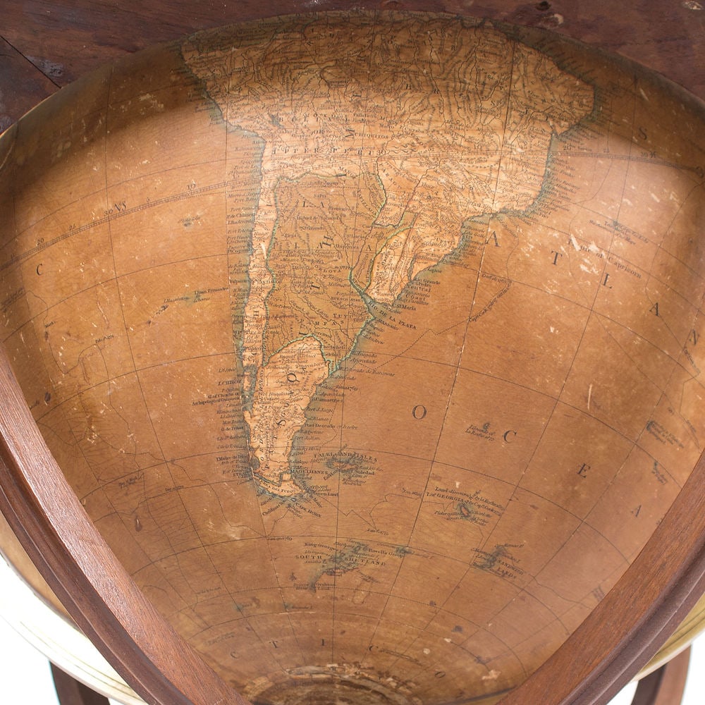 18-inch W & T M Bardin terrestrial globe on stand, English, 1843 - 6