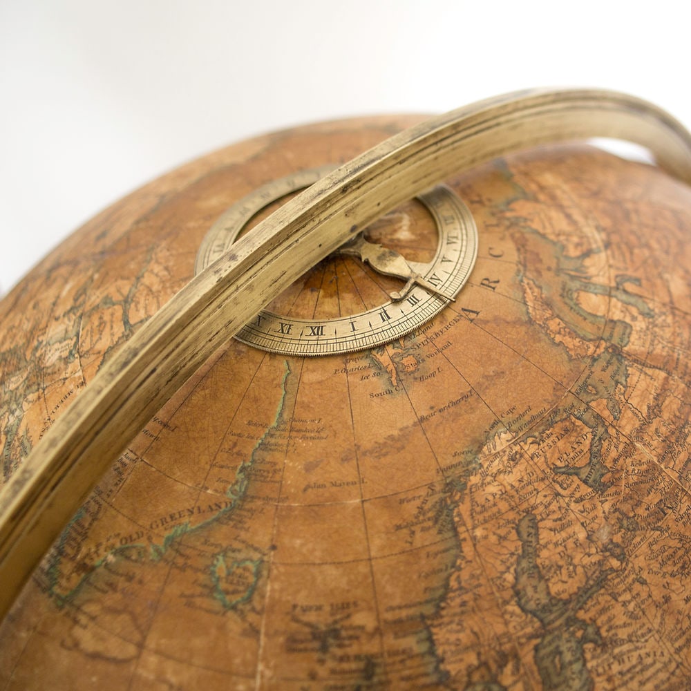18-inch W & T M Bardin terrestrial globe on stand, English, 1843 - 8