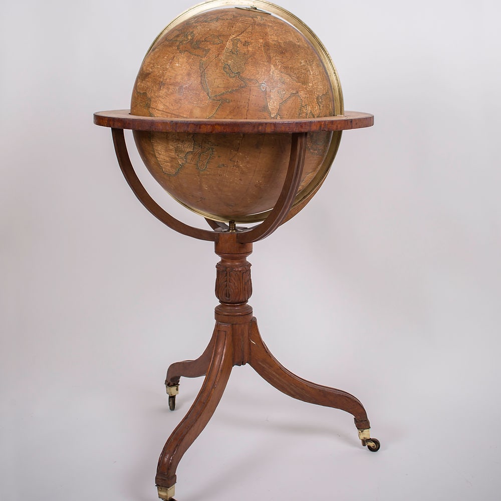 18-inch W & T M Bardin terrestrial globe on stand, English, 1843 - 9