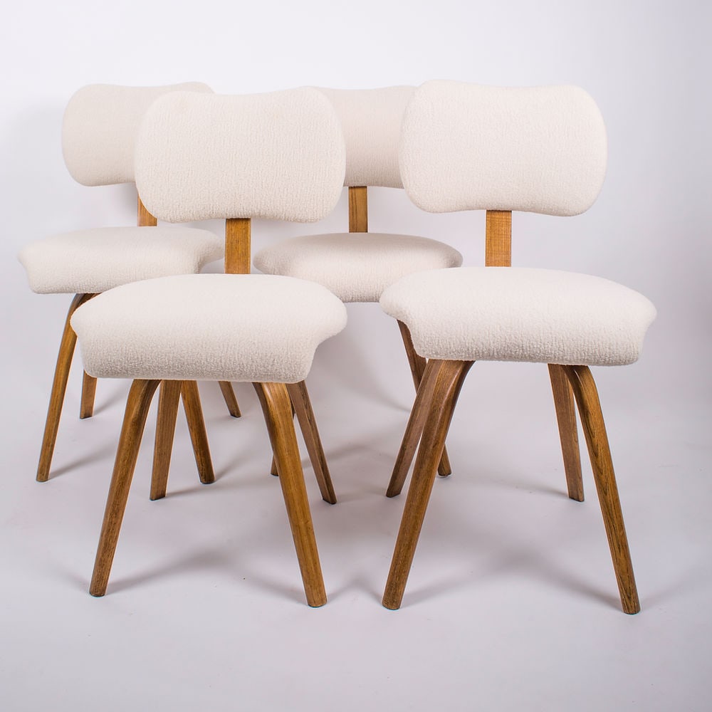 Set of 4 chairs Bow Wood Wilhelm Von Bode Edition Steiner 1950 - 3