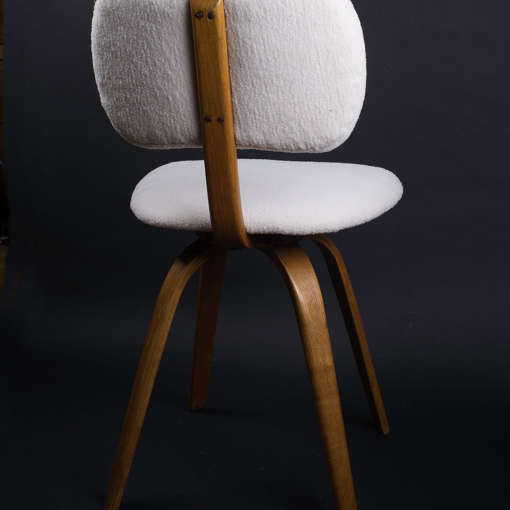 Set of 4 chairs Bow Wood Wilhelm Von Bode Edition Steiner 1950 - 5