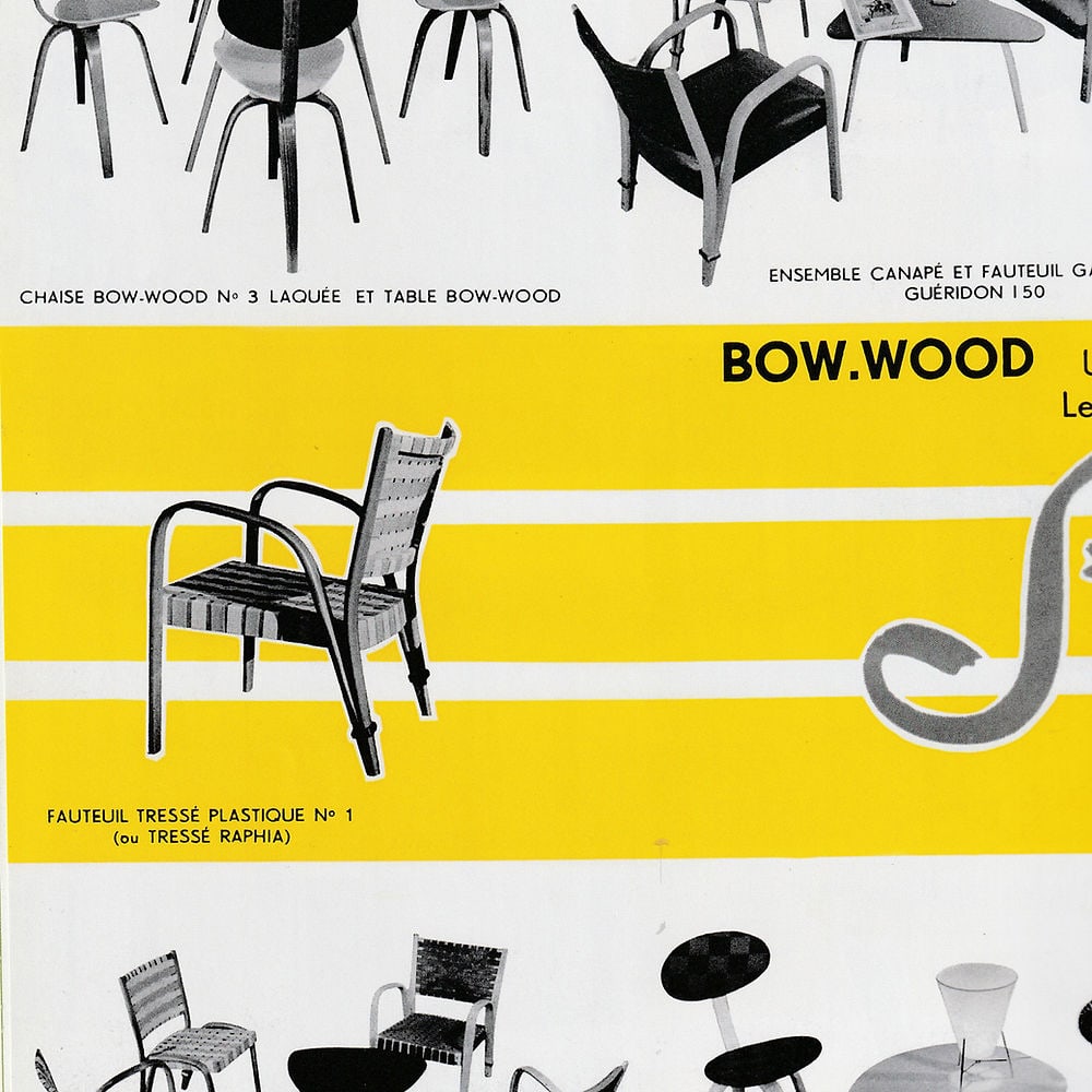 Set of 4 chairs Bow Wood Wilhelm Von Bode Edition Steiner 1950 - 7