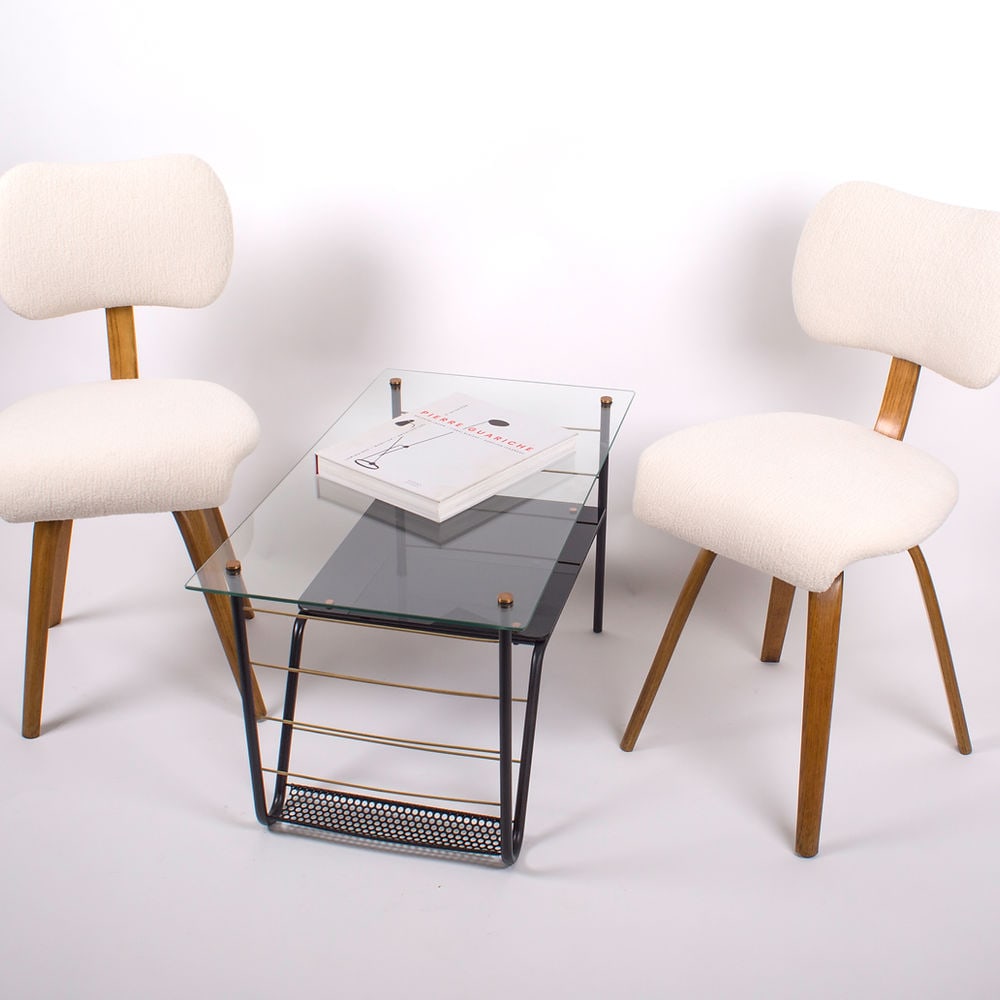 Set of 4 chairs Bow Wood Wilhelm Von Bode Edition Steiner 1950 - 8