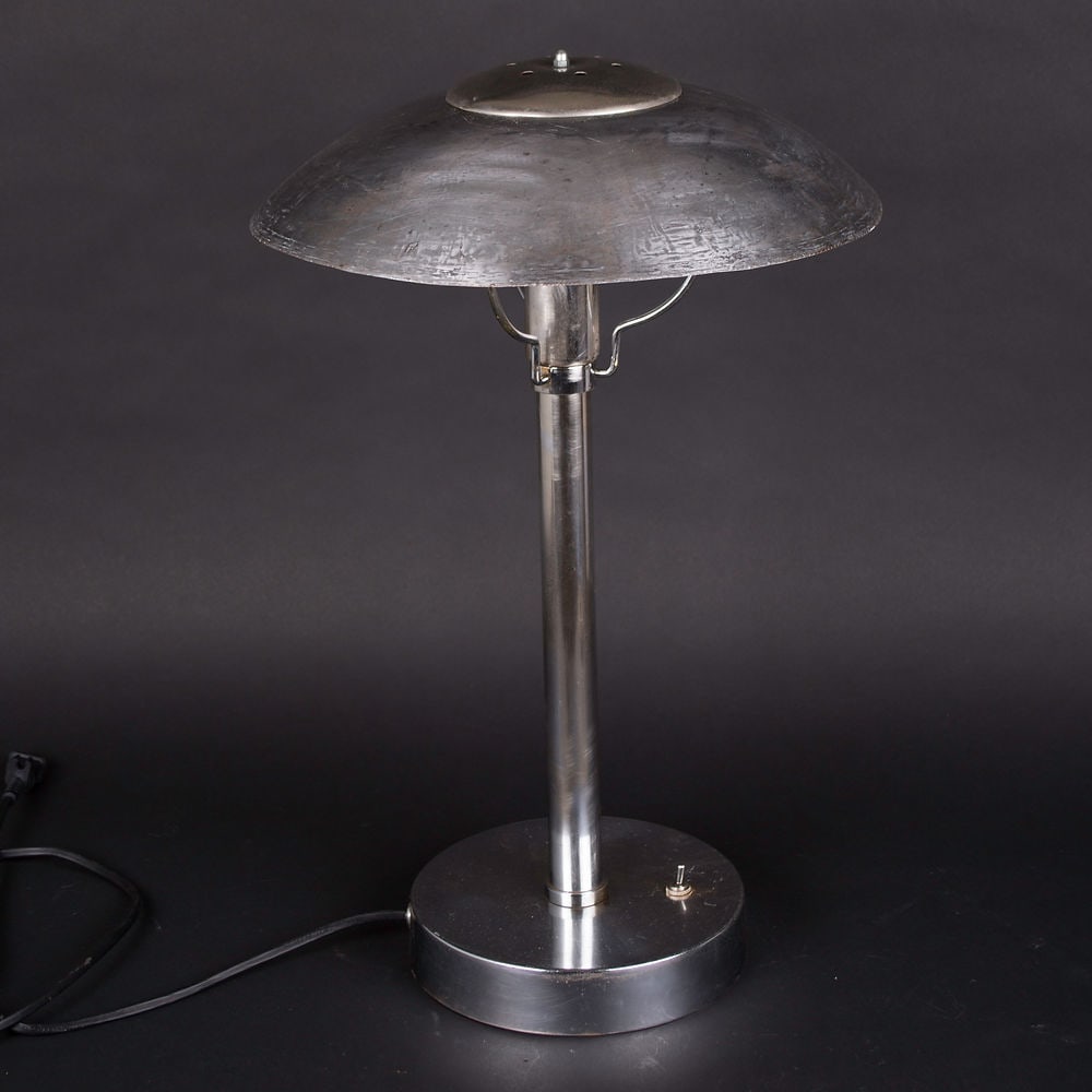 Bauhaus table lamp in nickel-plated steel by Franta Anyz Czechoslovakia - 2