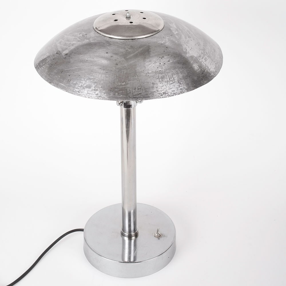 Bauhaus table lamp in nickel-plated steel by Franta Anyz Czechoslovakia - 3