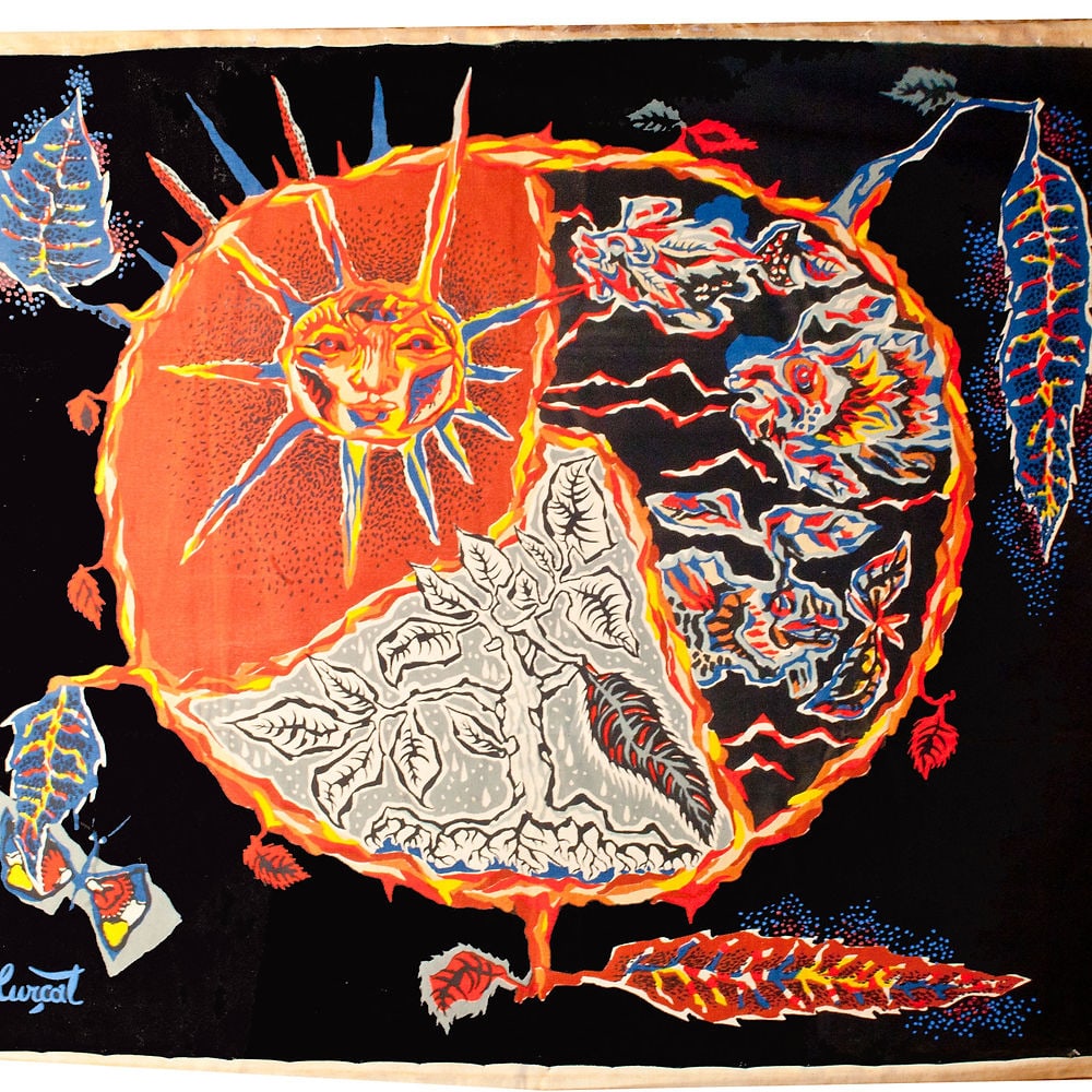 Season sun and rain - Lurcat silkscreen tapestry Aubusson - 3