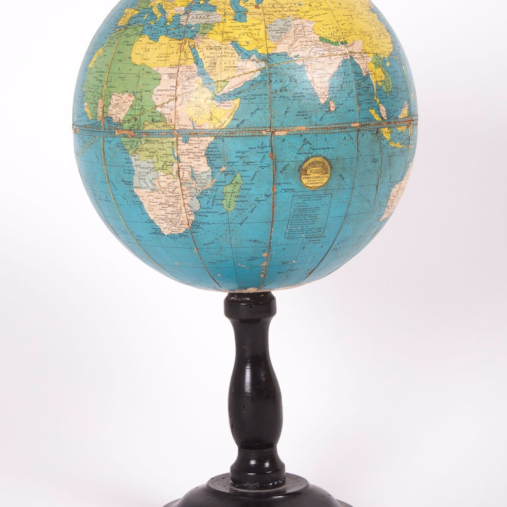 6" TERRESTRIAL ANTIQUE TABLE GLOBEWEBER COSTELLO 1930 - 7