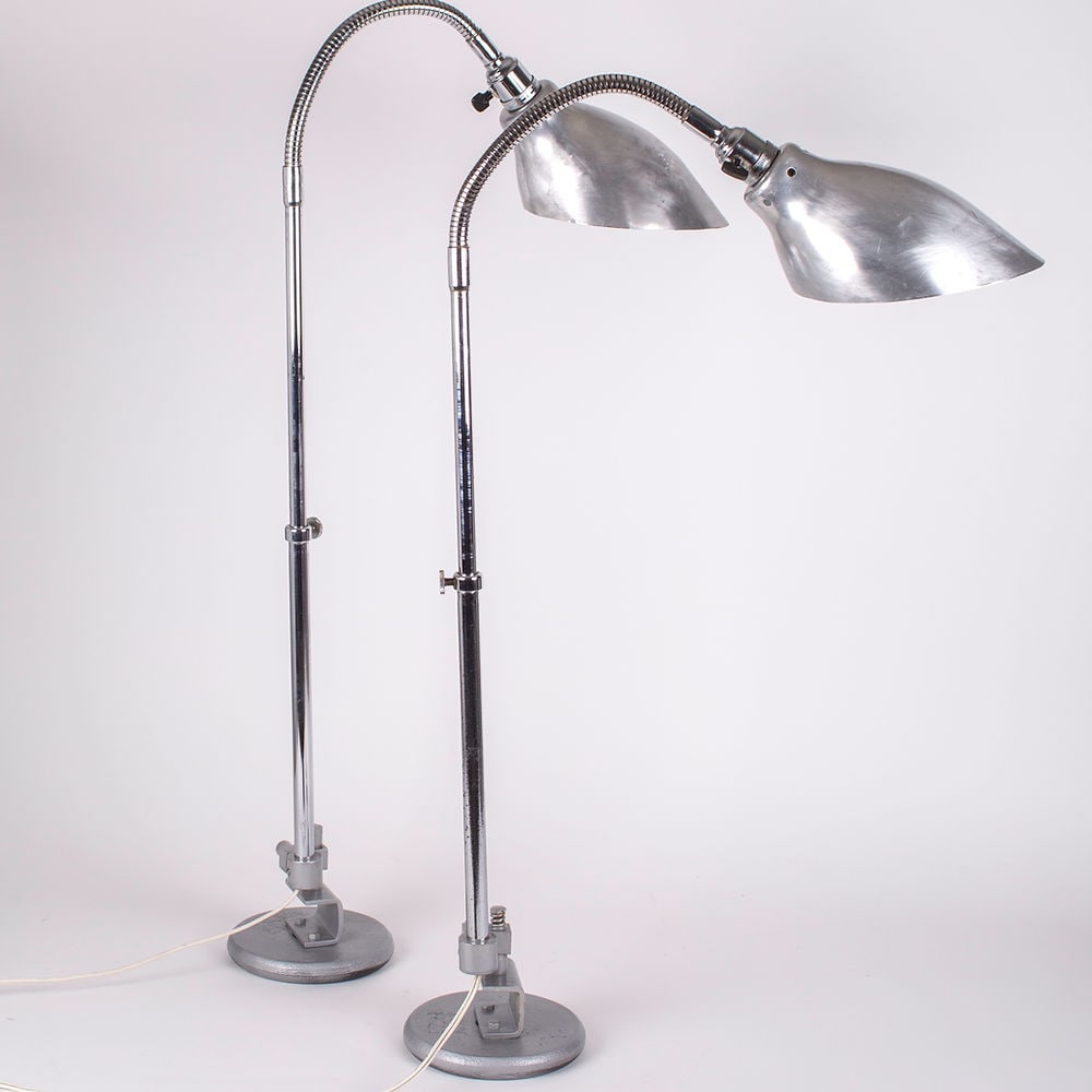 FRENCH INDUSTRIAL MODERNIST pair LAMPS KI-E-KLAIR (1 of 10)