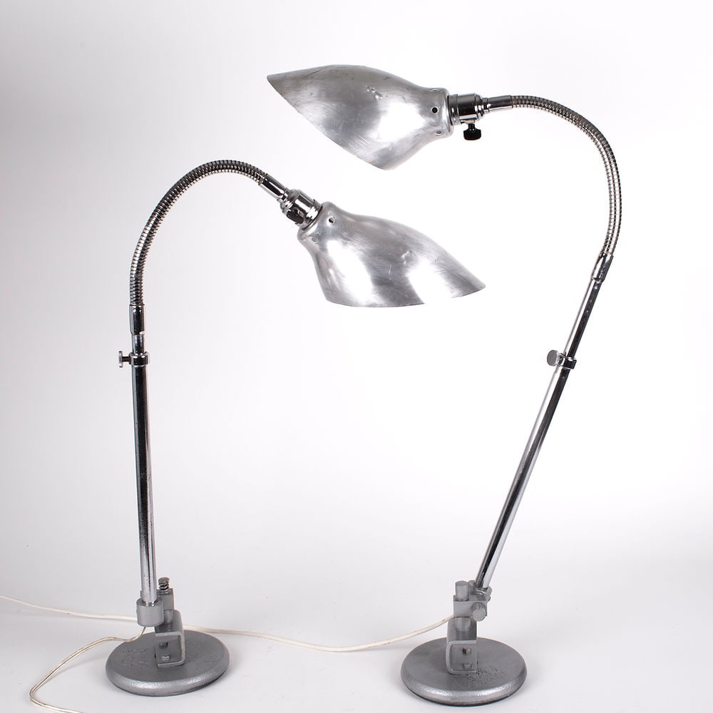 FRENCH INDUSTRIAL MODERNIST pair LAMPS KI-E-KLAIR - 3
