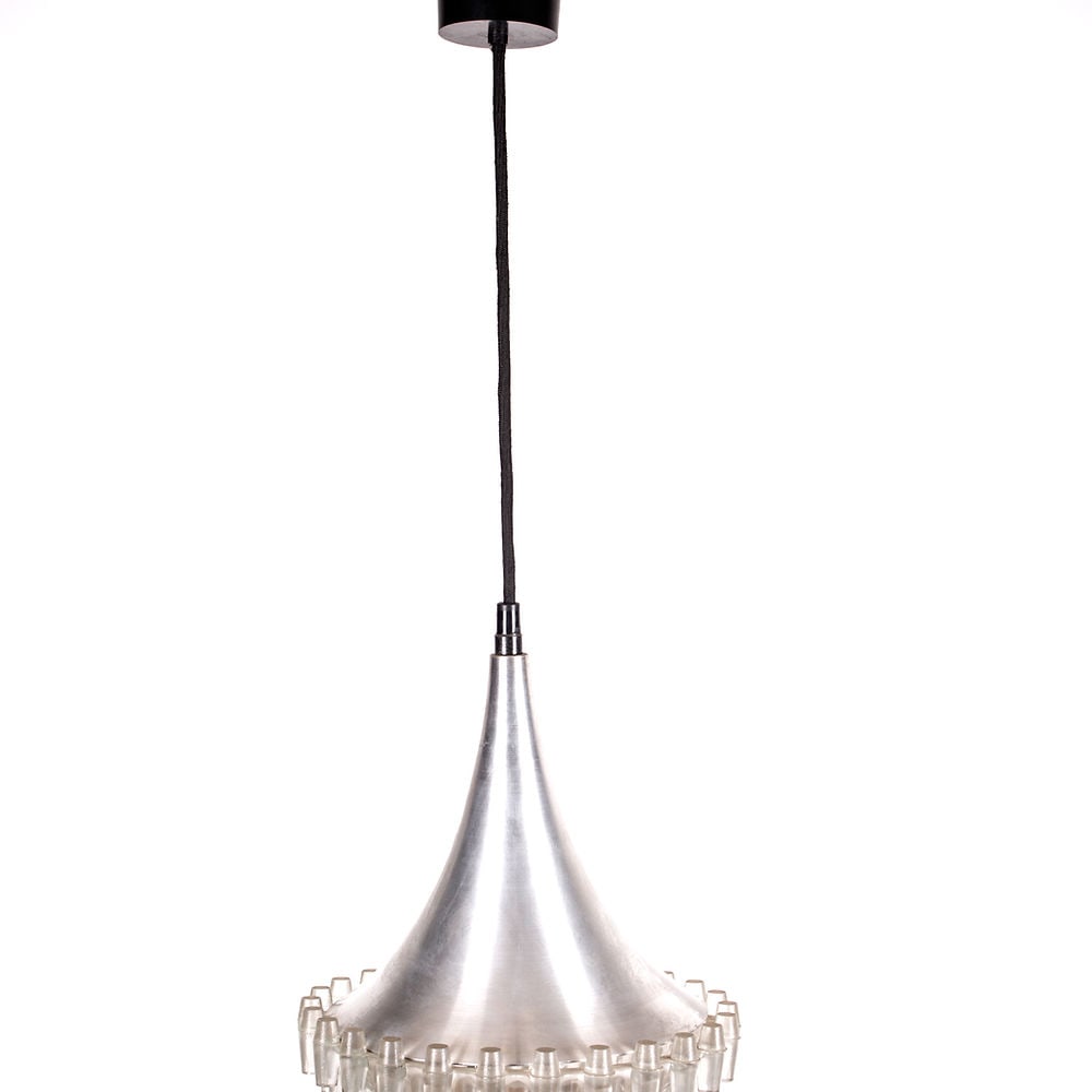 1970s German Hustadt Leuchten lamp pendant Glass globe - 2