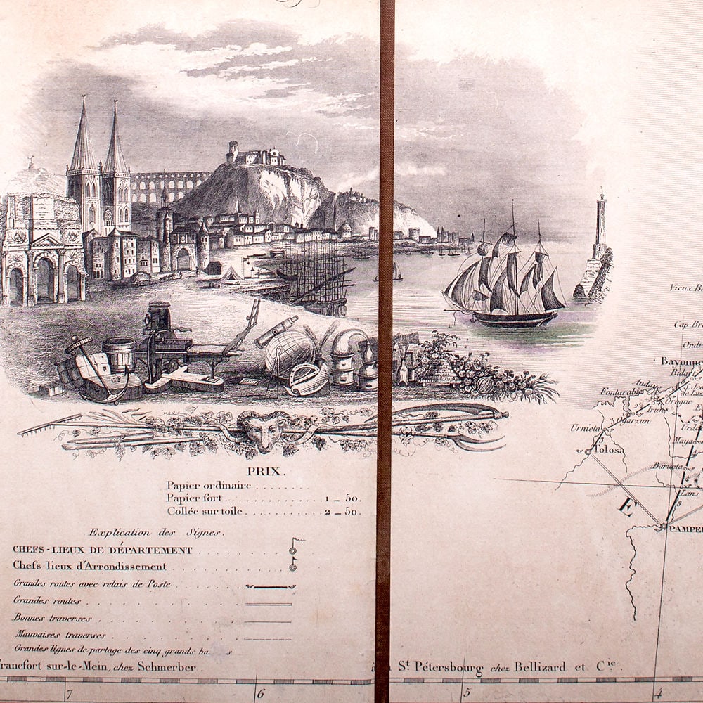 French map of France road map Logerot Paris 1837 , Fremin geogra - 4