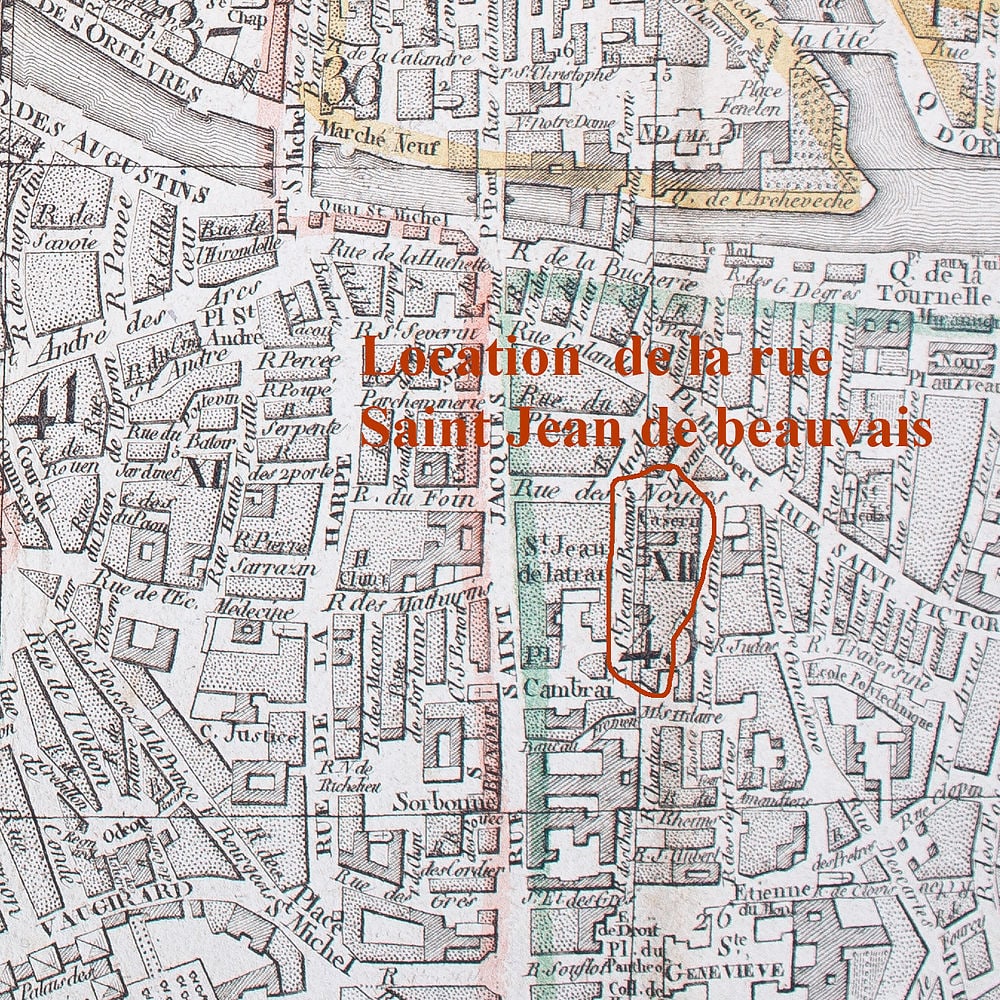 1825 large French map of Paris plan routier de la Ville et faubourg Herisson - 7