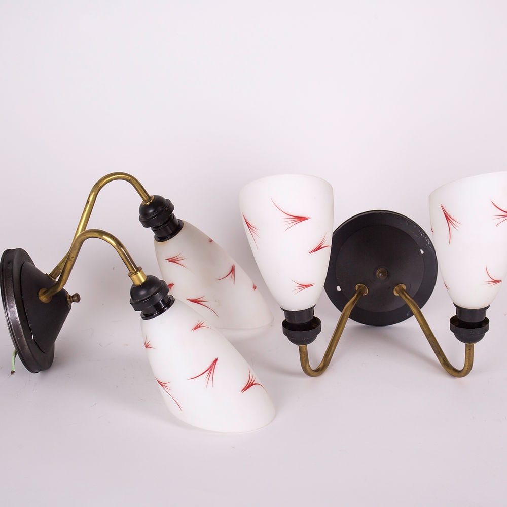Pair of French mid century Arlus Sconces - 4