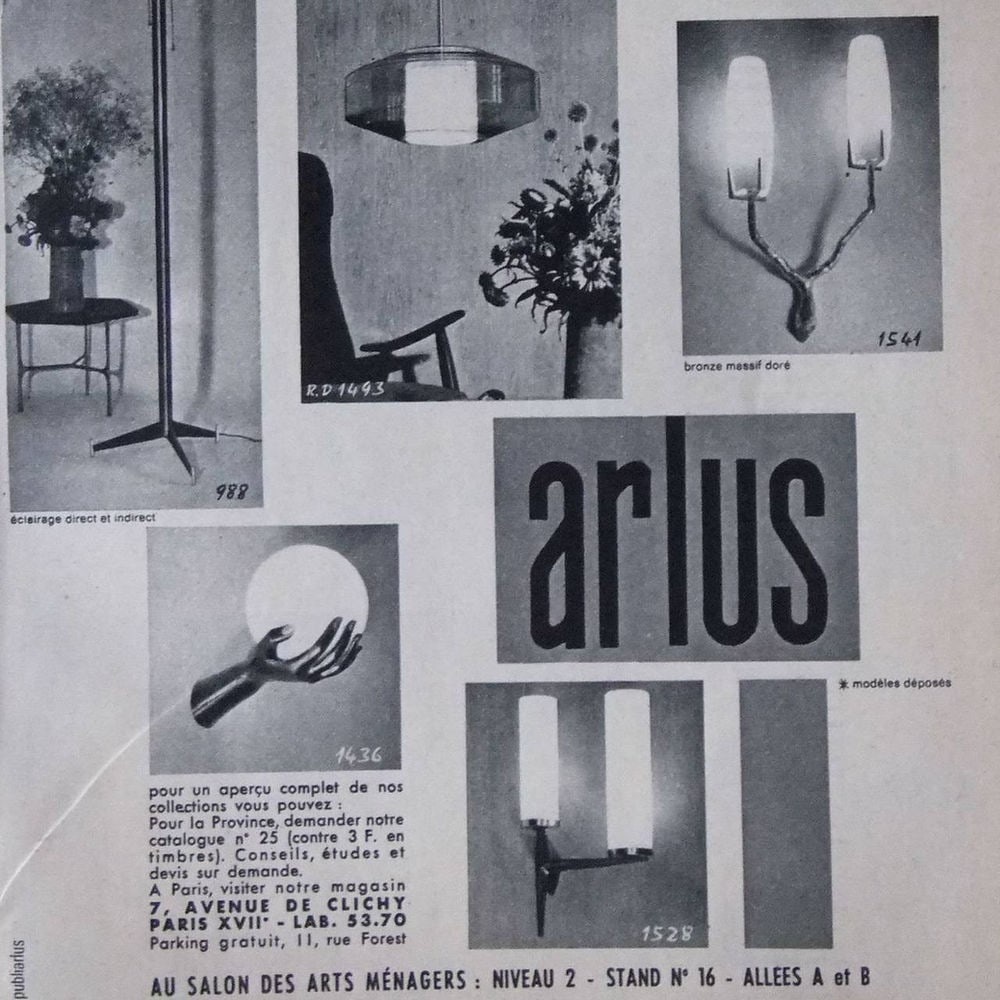 Pair of French mid century Arlus Sconces - 5