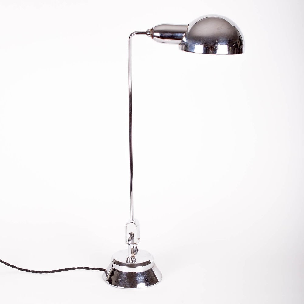 Prench modernist Long Neck Jumo task lamp Perriand ( chromed base ) - 2