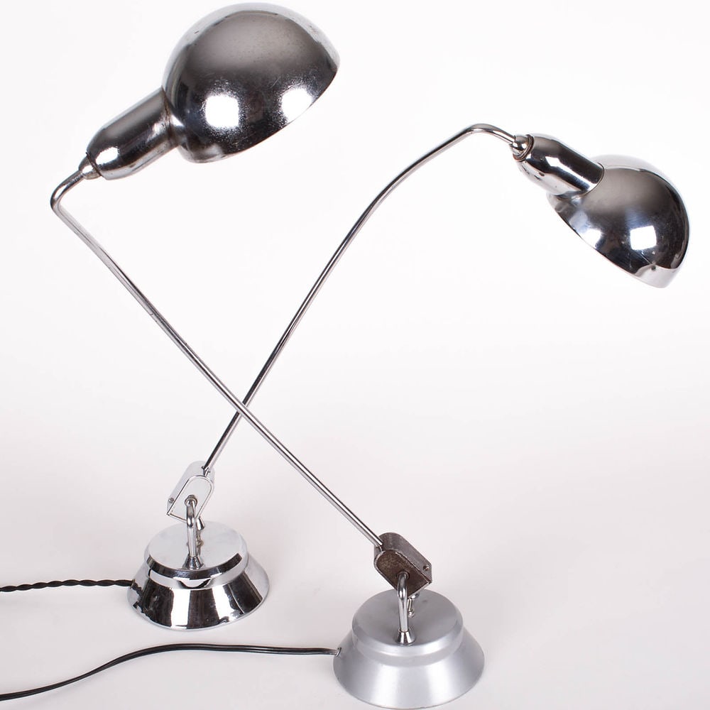 Prench modernist Long Neck Jumo task lamp Perriand ( chromed base ) - 5