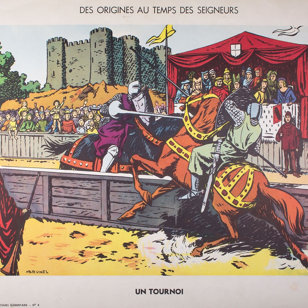 Vintage History French School Poster, Sudel , plate 4 and 8 double si - 2