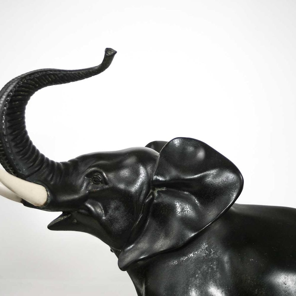 LARGE FRENCH ART DECO ELEPHANTS SCULPTURE IRENEE ROCHARD - 6