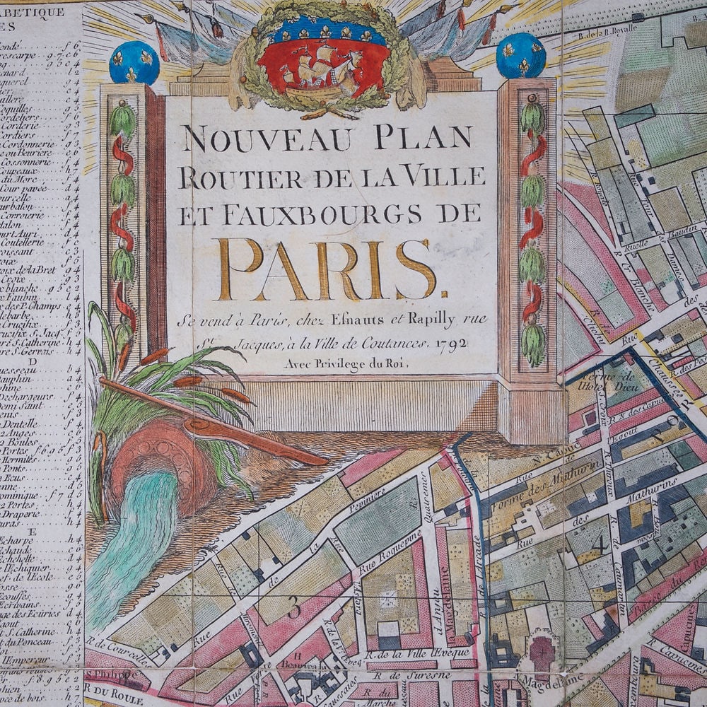 French map 1792 Esnauts et Rapilly Nouveau plan de Paris et ses faubourg - 3