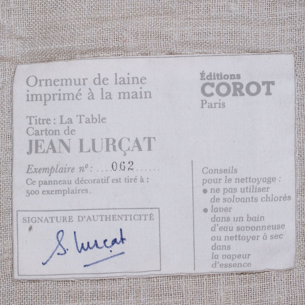 FRENCH silkscreen TAPESTRY JEAN Lurcat MODERNIST AUBUSSON La Table# 2 - 4