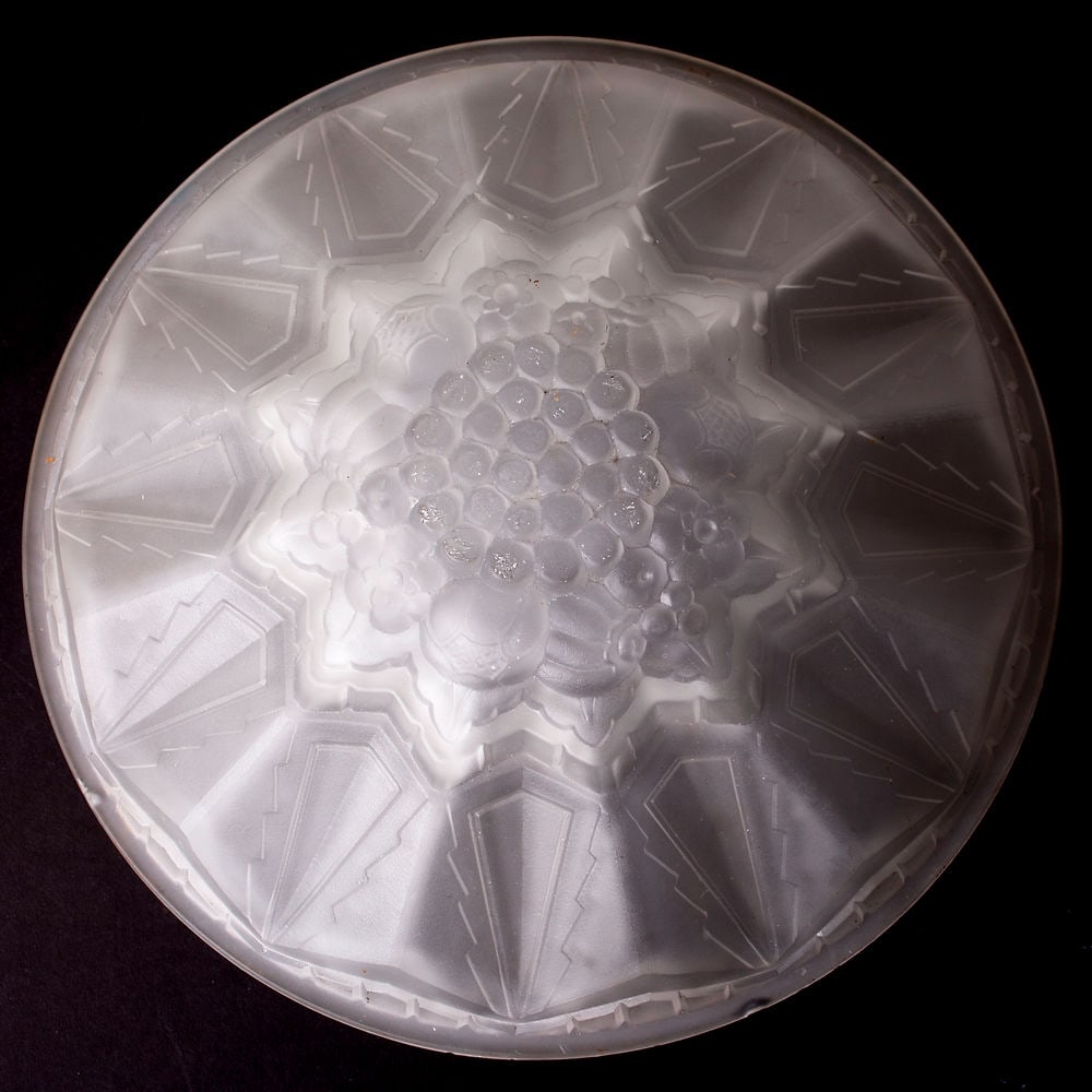 FRENCH Art-Deco Chandelier Degue David Guéron 4 lights - 8