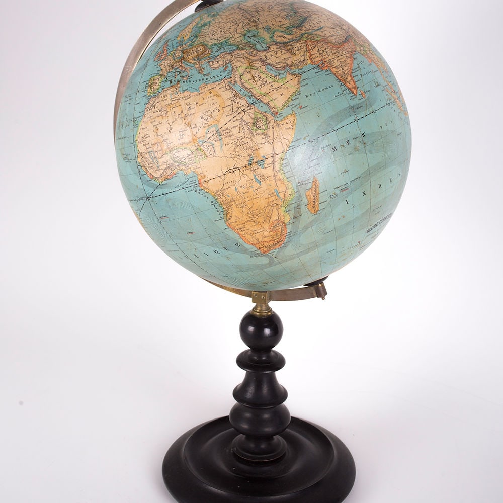 1870's 13" Vivien de Saint Martin FRENCH ANTIQUE TERRESTRIAL GLOBE MAPPEMONDE (1 of 9)