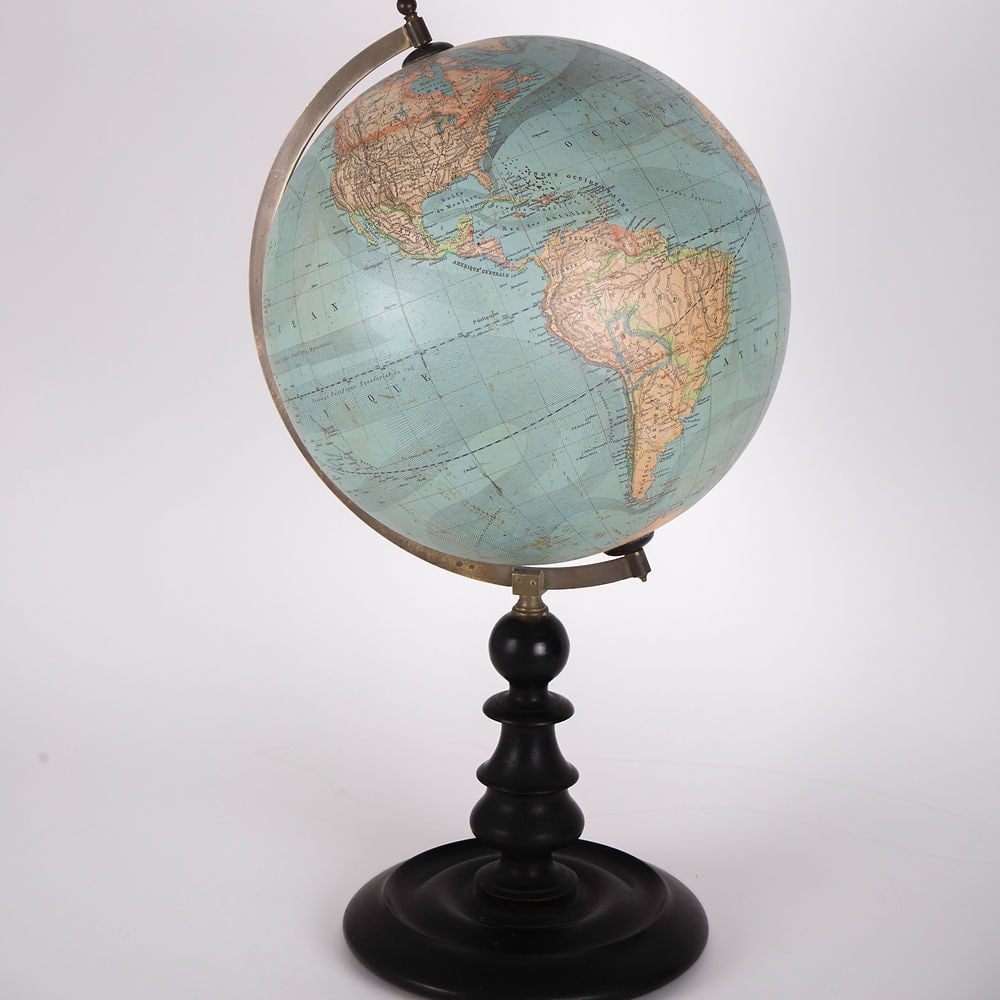 1870's 13" Vivien de Saint Martin FRENCH ANTIQUE TERRESTRIAL GLOBE MAPPEMONDE - 2