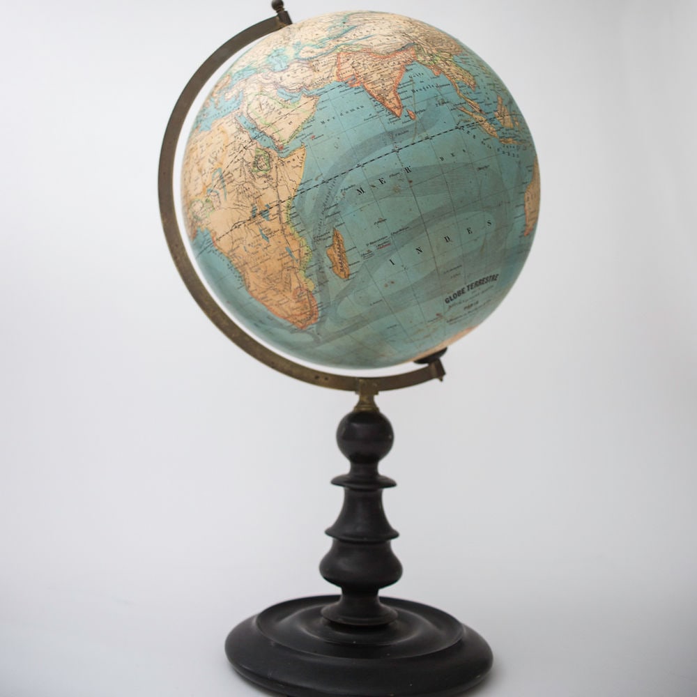 1870's 13" Vivien de Saint Martin FRENCH ANTIQUE TERRESTRIAL GLOBE MAPPEMONDE - 5