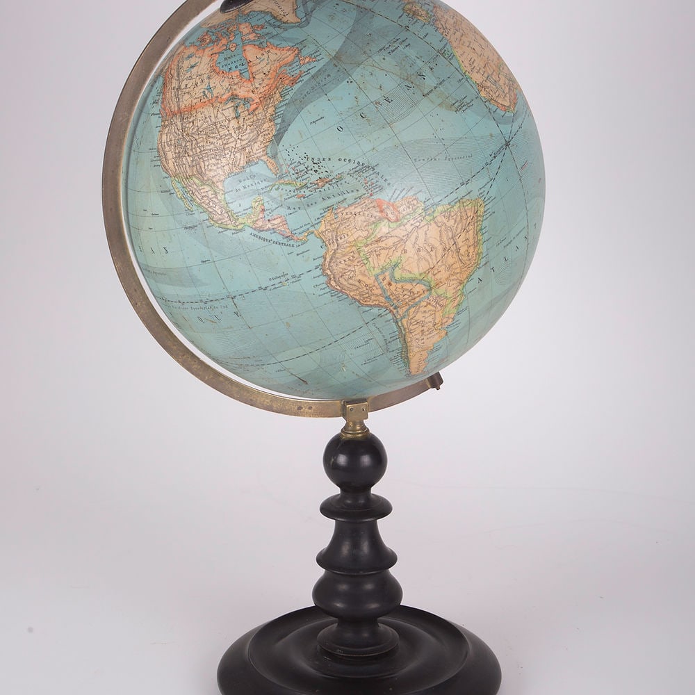 1870's 13" Vivien de Saint Martin FRENCH ANTIQUE TERRESTRIAL GLOBE MAPPEMONDE - 8