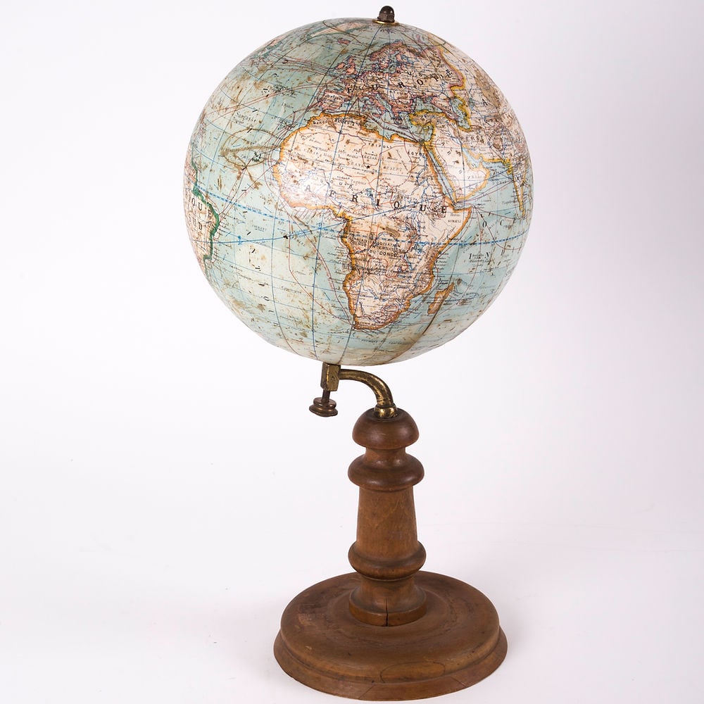 French Ikelmer terrestrial globe 11 inches 1880 school globe (1 of 8)