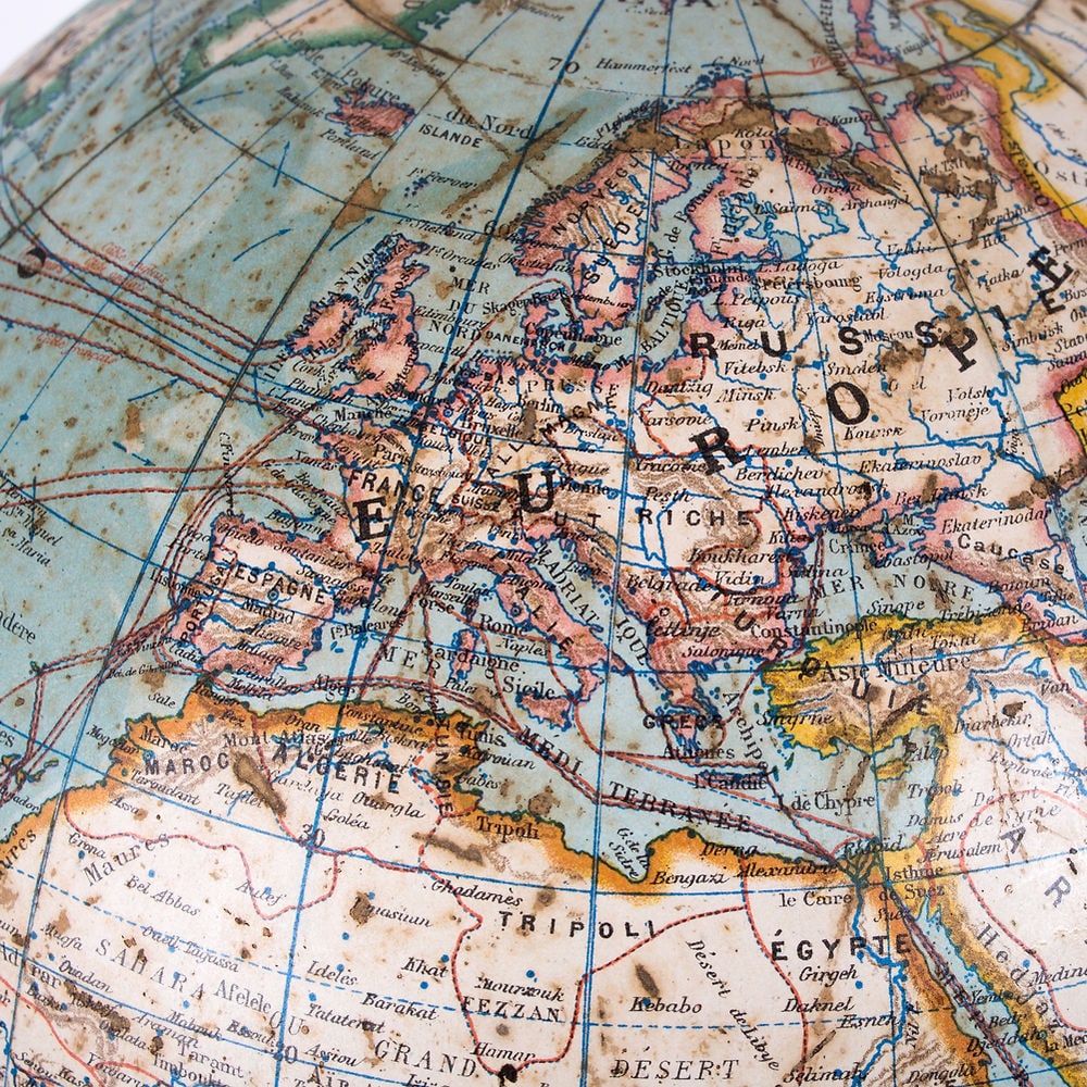 French Ikelmer terrestrial globe 11 inches 1880 school globe - 2