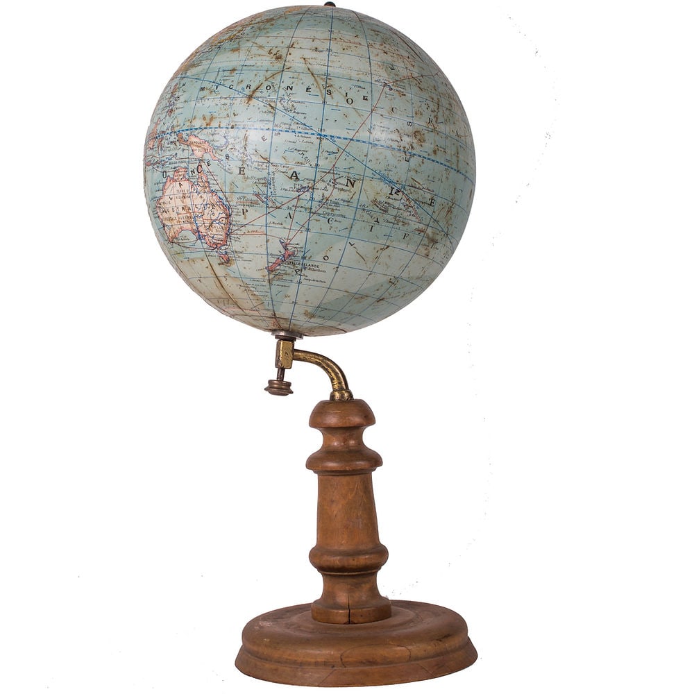 French Ikelmer terrestrial globe 11 inches 1880 school globe - 6